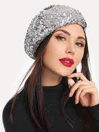 3 Barett Mit Pailletten Berets Cap Beret Sequins