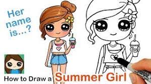 Educational videos for drawing and coloring. How To Draw A Cute Girl Summer Art Series 7 Youtube