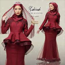 Contoh model baju pengantin muslim adat jawa merah maroon. Set Baju Veil Baju Tunang Baju Nikah Baju Sanding Baju Pengantin Baju Majlis Shopee Malaysia