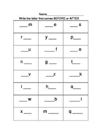 Before Or After Alphabet Worksheet Alphabet Worksheets Alphabet Writing Worksheets