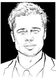 Coloring Page Brad Pitt Img 24686 Brad Pitt Eminem Drawing Coloring Pages
