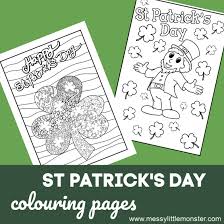 Valentine's day emphases love of all kinds. St Patricks Day Colouring Pages Messy Little Monster