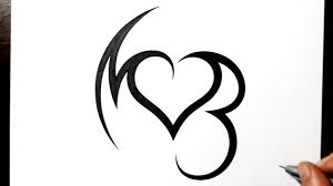 A heartbeat tattoo with a small heart on the arms or writs is a fun way to draw plenty of attention. Combining Initials M And B With A Heart Design Youtube