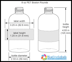 Bottle Size Chart Cosmetic Labels By Blue Line Labels