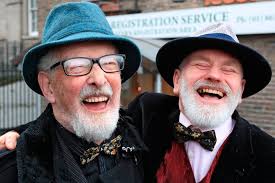 It was a real mixed marriage. I'm a straight Catholic and he was a gay  Protestant'