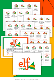 This trivia covers questions throughout the best music decades. Elf Trivia Christmas Game Sunshine And Rainy Days