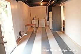 Painting Stripes On Concrete Floor Laundry Room Makeover Concrete Floors Painted Concrete Floors