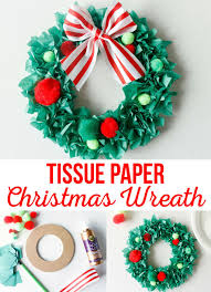 Tissue Paper Christmas Wreath Christmas Wreath Craft Christmas Wreaths Diy Easy Paper Wreath Christmas