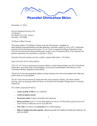 1 November 11, 2024 Arizona Regional Airspace EIS c/o Stantec 501 Butler  Farm Rd., Suite H Hampton, VA 23666 To Whom It May Con