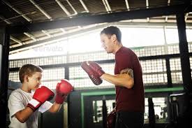 Boy Boxing Training Punch Mitts Exercise Concept Boxing Training Exercise Photography Websites Inspiration