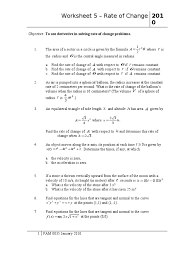 Real life problems are a little more challenging, but. Worksheet 5 Instantaneous Rate Of Change 2 Velocity Area