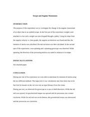 .﻿ laboratory report submission experiment title : Torque And Angular Momentum Lab Report Torque And Angular Momentum Introduction The Purpose Of This Experiment Was To Investigate The Change In The Course Hero