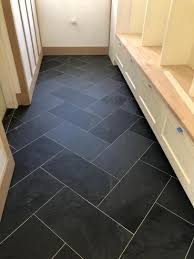 Doing this will keep you from having to remove excess grout out of all the tiny nooks that are intrinsic of slate tile. Msi Montauk Blue 12 In X 24 In Gauged Slate Floor And Wall Tile 10 Sq Ft Case Smonblu1224g The Home Depot Herringbone Tile Floors Slate Flooring Entryway Tile