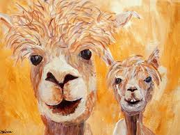 Golden Yellow Alpaca Wall Art White Animal Home Decor Llama Art Print Happy Couple Wedding Or Engagement Gift Yellow New Home Gift Llama Arts Animals Artwork Animal Paintings