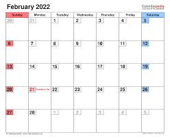 Check spelling or type a new query. February 2022 Calendar Templates For Word Excel And Pdf