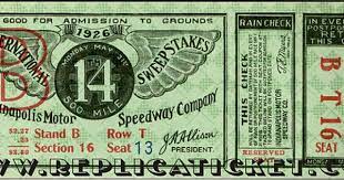 Five Indianapolis 500 1915-1930 Unused Paper Replica Indy Etsy In 2021 Indy 500 Indianapolis 500 Indianapolis
