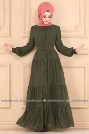 Modaselvim Elbise Kemerli Elbise Ferace 2049ab368 Haki Afgan Elbiseler The Dress Musluman Modasi