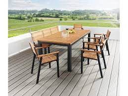 So lassen sich die bänke zum beispiel gut mit anderen gartenmöbeln wie tischen oder stühlen zu einer sitzgruppe zusammenstellen. Gartenmobel Set Sassa 7 Teilig 5 Sessel 1 Bank 1 Tisch 200 X 100 Cm Gartenmobel Rustikale Gartenmobel Gartenmobel Sets