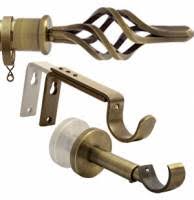 It functions like a tension rod but mounts on the window's inside for extra stability. 28mm Antique Brass Curtain Pole Set Italia Salerno For Light Heavy Curtains