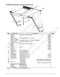 Otd Manual Awning Illustrated Parts List Northwest Rv Supply