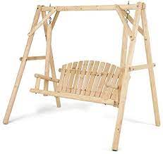 Check out this timber frame porch roof silfee s enterprise. Amazon Com Tangkula Wooden Porch Swing A Frame Wood Log Swing Bench Chair Outdoor Rustic Curved Back Swing Chair For Patio Garden Yard Kitchen Dining