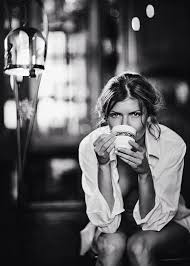 Black And White Woman Drinking Coffee Pin On Black And White