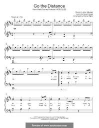Go The Distance From Hercules By A Menken Sheet Music Digital Sheet Music Sheet Music Direct