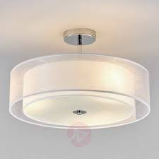 Timeless Ceiling Light Josia Made Of White Fabric Ceiling Lights White Lamp Shade Led Ceiling Lights