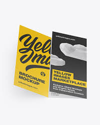 Download Textured Brochure Mockup In Stationery Mockups On Yellow Images Object Mockups PSD Mockup Templates