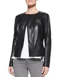 Vince Quilted Patch Leather Moto Jacket Leather Jackets Women Jackets Leather Moto Jacket