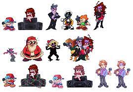 Some of the assets may contain portions within them that are not used in the game. Friday Night Funkin Characters Resized By Abbysek On Deviantart
