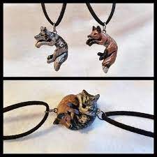 Interlocking Wolf And Fox Love Necklaces His And Hers Cuddle Couple Wolf Jewelry Love Necklace Cute Jewelry