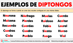 Ejemplos de Diptongos