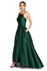 That's why it's become a mainstay in women's fashion. Harper Emerald Green Formal Satin Ball Gown Emerald Green Prom Dress Ball Dresses Green Evening Gowns