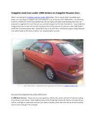 $37,000 (tallahassee) pic hide this posting restore restore this posting. Used Cars For Sale Under 1000 On Craigslist Cars By Blogg Updatingg Issuu