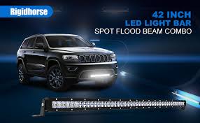 Amazon Com Rigidhorse 42 Inch Led Light Bar Single Row Flood Spot Beam Combo 40000lm Off Road Led Light Bar Driving Light For Pickup Suv Atv Utv Truck Roof Bumper Automotive