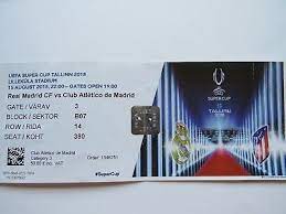Maybe you would like to learn more about one of these? Collector Ticket Tallinn Uefa Super Cup Final 2018 Real Madrid V Atletico Madrid Ebay