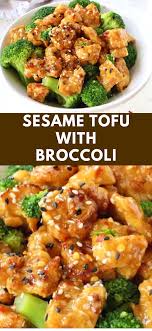 Healthy Sesame Tofu Recipe Air Fry Or Bake It Before Coating In An Oil Free Sticky Garlic Vegetarian Recipes Healthy Tofu Recipes Vegan Vegan Recipes Healthy