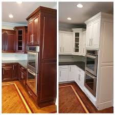 When matched with oak window and door frames, chair rail, and other trim, as well as oak kitchen stools, table and chairs, etc. Tips For Painting Cherry Cabinets White Dengarden