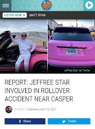 Youtube beauty guru & mogul jeffree star is lucky to be alive after being involved in a horrific accident in wyoming. W6hgrta4u1q5ym
