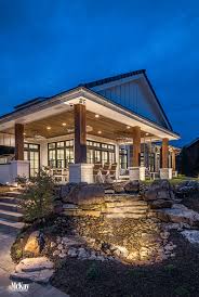 Lake House Outdoor Water Feature Lighting Bluewater Lake Valley Nebraska Mckay Landscape Lighting Landscape Lighting Design Landscape Lighting House Landscape