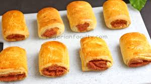 Cut each log into four equal lengths, or just two if you want full size sausage rolls. Nigerian Sausage Rolls Nigerian Food Tv