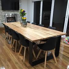 Dinning Table Hardwood Timber Top With Black Steel Legs To Fit 10 12 Ppl Tom Making Diseno De Mesas De Comedor Mesas De Comedor Muebles De Comedor Modernos