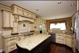 White Cabinets With Glaze Black Island Antique White Kitchen Antique White Kitchen Cabinets Lake House Kitchen