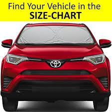 Windshield Sun Shade For Car Suv Truck Minivan Premium 210t Nylon Quick Size Reference Chart Available Uv Ray Reflector Sunshade Auto Vehicle Cool And