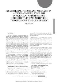 Pdf Symbolism Theme And Message In A Persian Sufi English Anglican And Burmese Buddhist Poems Written Throughout The Centuries