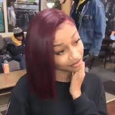 Small 21.5in (ship in 7 bd) Ali Pearl Hair Glueless Frontal Side Part Burgundy Bob Who Wanna Rick It Facebook