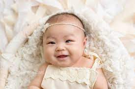 100 Days Old Chinese Tradition Baby Milestone Photography Studio Session Cream And White Baby Photography Session Cre Baby Baby Photography Baby Milestones