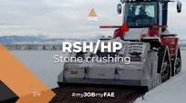 The FAE’s top-of-the-line stone crushers head with a quadtrac tractor CASE  in Montana