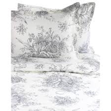 Black And White Toile Bedding Queen Printed Design Cotton Collection 400 Thread Count Grey Toile Duvet Set King 3 Piece Gray Melange Home Duvet Cover Sets Reversible Duvet Covers